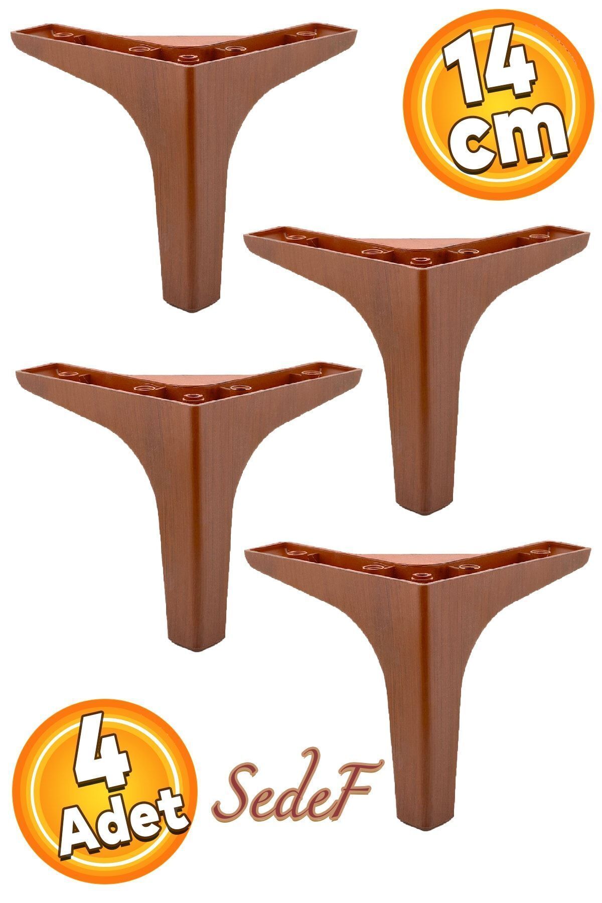 Sedef Luxury Furniture Sofa TV Unit Seat Leg 14 cm Wooden Patterned Legs 4 Pieces