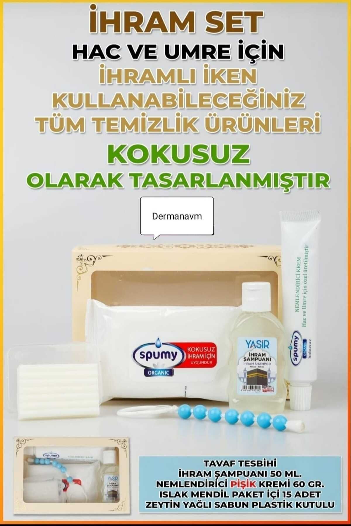 Derman-Odorless Hajj and Umrah Set (Price for 3 Sets) Odorless Diaper Rash Cream Odorless Wet Wipe Odorless Soap 1