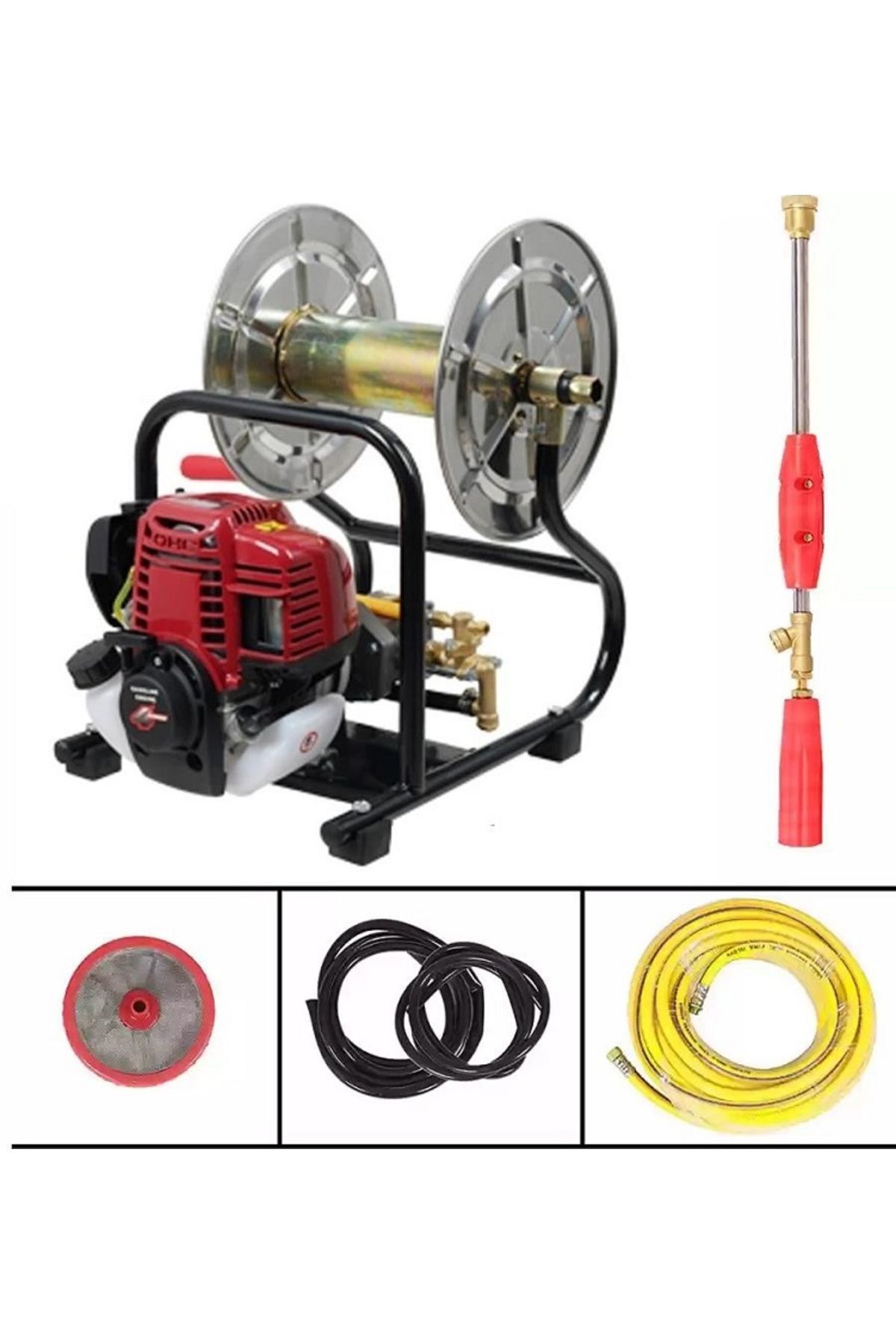 GARDENPRO GP-900/4T Makaralı 4 Zamanlı İlaçlama Makinesi 25 Mt Hortum