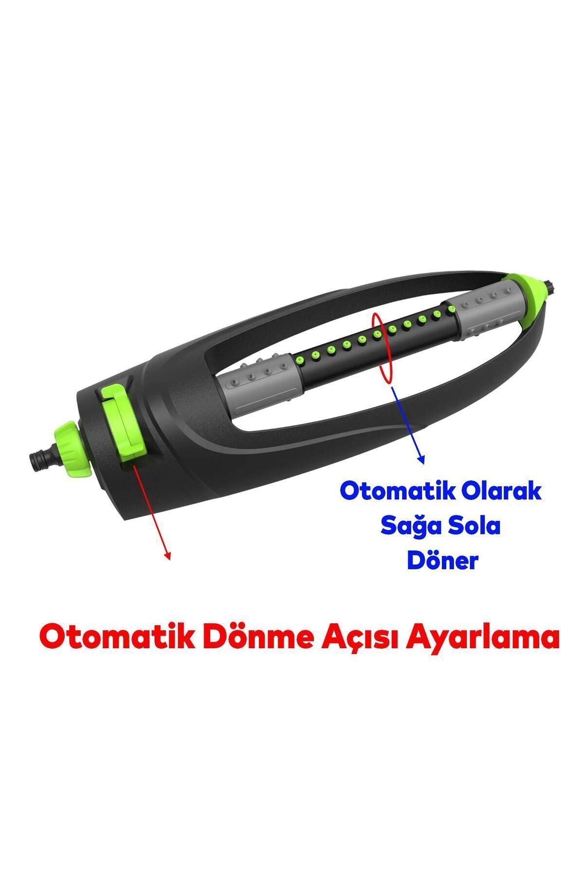 Tablalı Hareketli Çok Fonksiyonlu Su Fıskiyesi 19 Nozzle Dönerli Bahçe Çim Sulama Aparatı Plastik 4