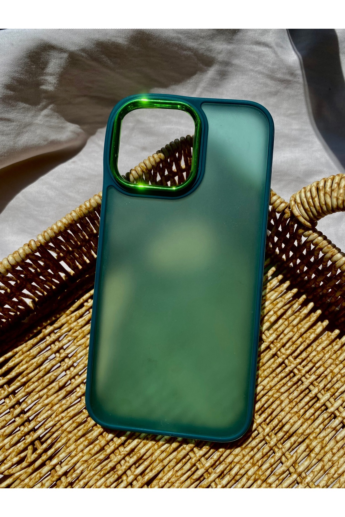 iPhone 14 Pro Max Compatible Hard silicone green case