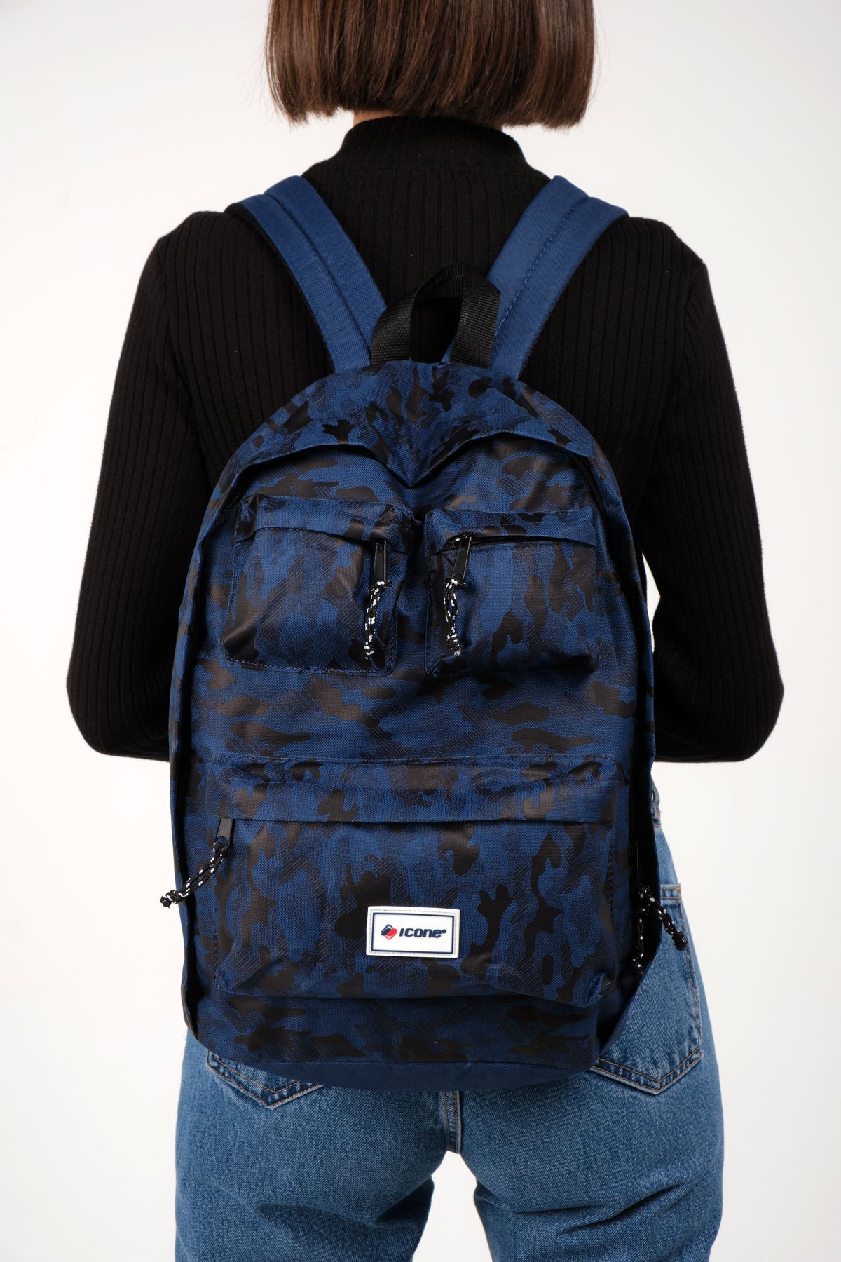 کوله پشتی زنانه آبی سرمه ای ICONE BAG | ICN0241 اورجینال - تصویر 4