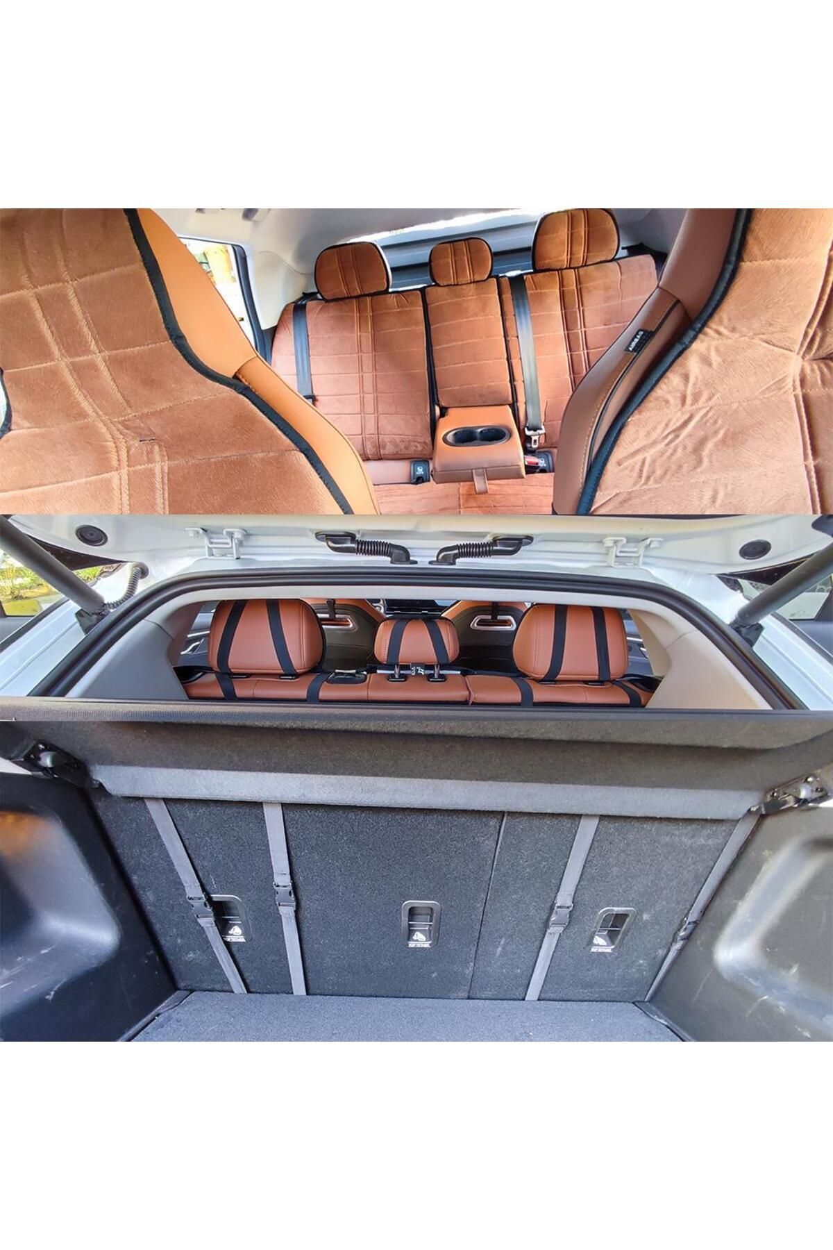 Bod Chery Omoda 5 Araca Özel Koltuk Koruyucu Taytüyü Priene Serisi Taba 2023-Sonrası fotoğrafı 3 (önizleme)