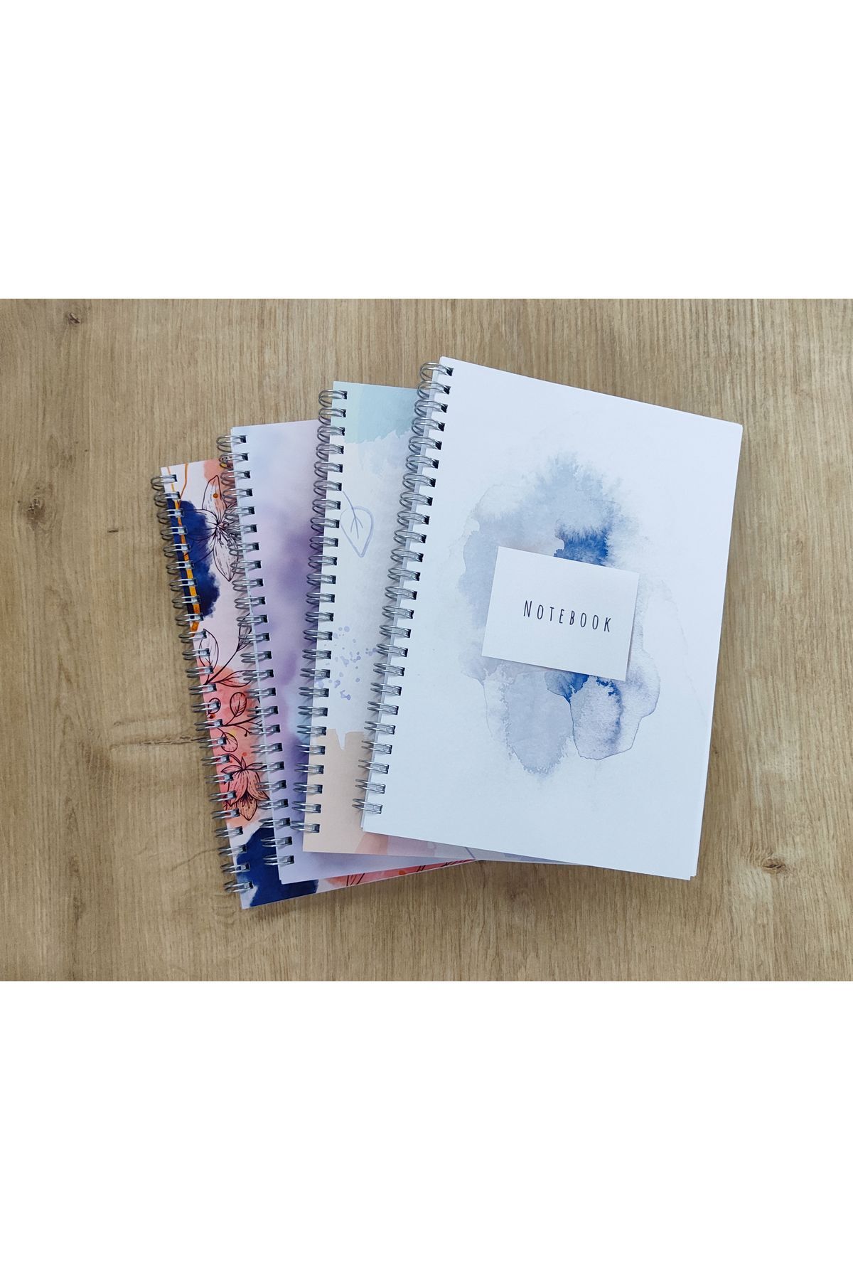 pixelpare-A5 Spiral School Notebook 80 sheets Set of 4 - Undated Lined 8