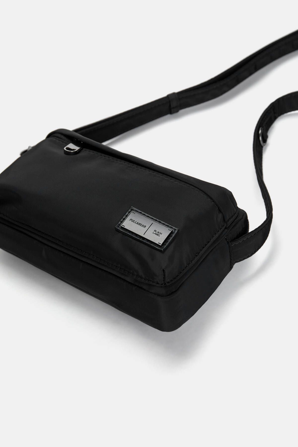 کیف کمری مشکی زنانه سیاه نایلونی با تسمه متقاطع Pull Bear Pull & Bear