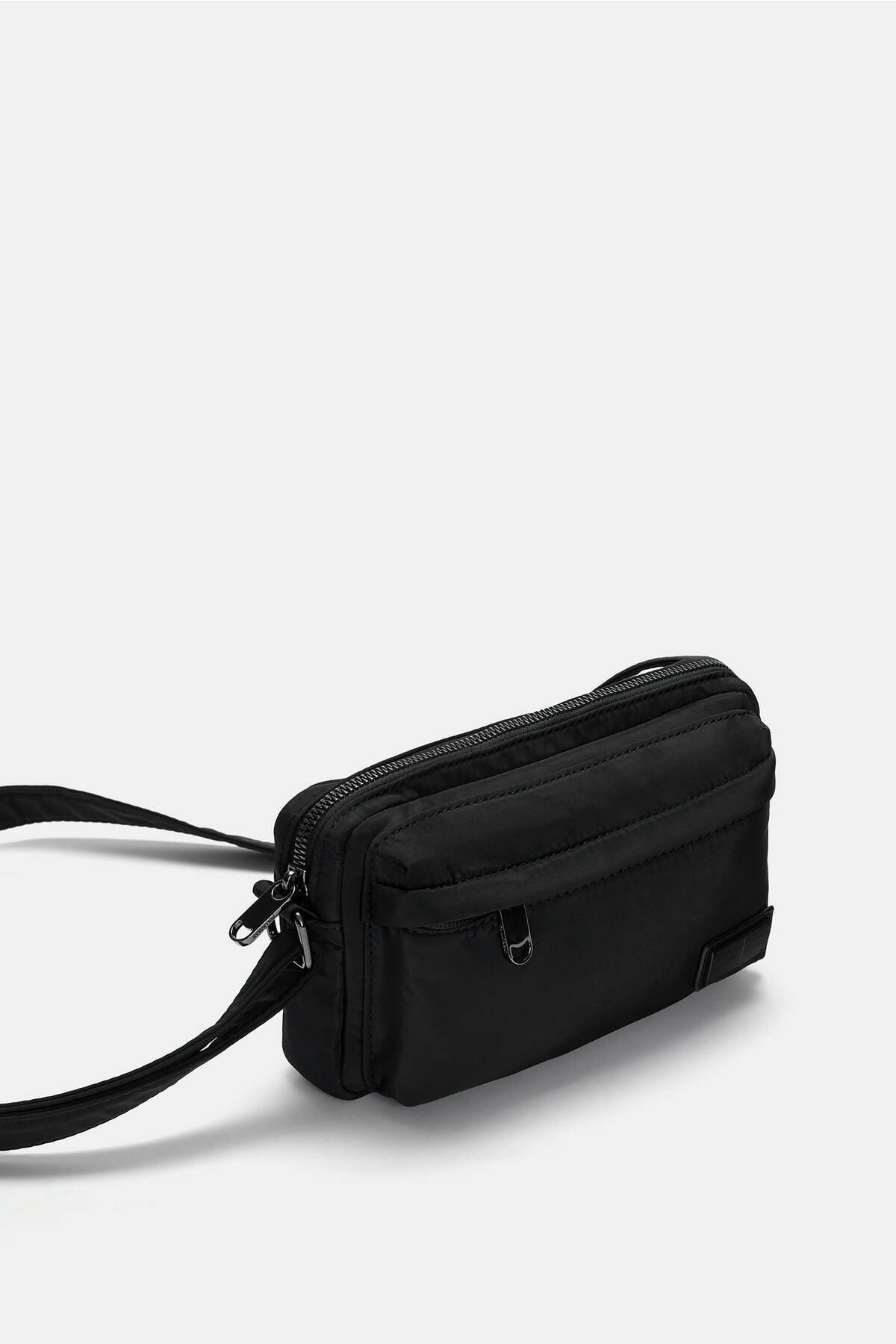 کیف کمری مشکی زنانه سیاه نایلونی با تسمه متقاطع Pull Bear Pull & Bear