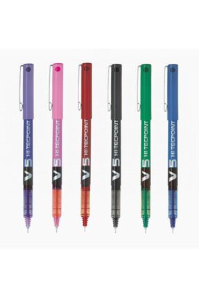Pilot Roller Kalem Iğne Uç V5 Set 6'lı Mavi-siyah-kırmızı-yeşil-pembe-mor