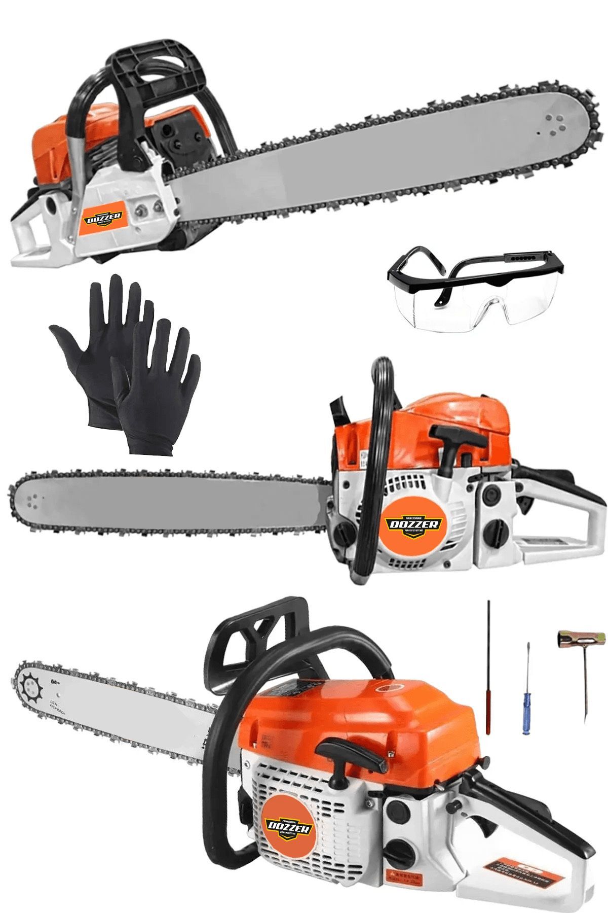 DOZZER Benzinli Testere V-13000 Çift Egzozlu 52 Cc Ağaç Odun Dal