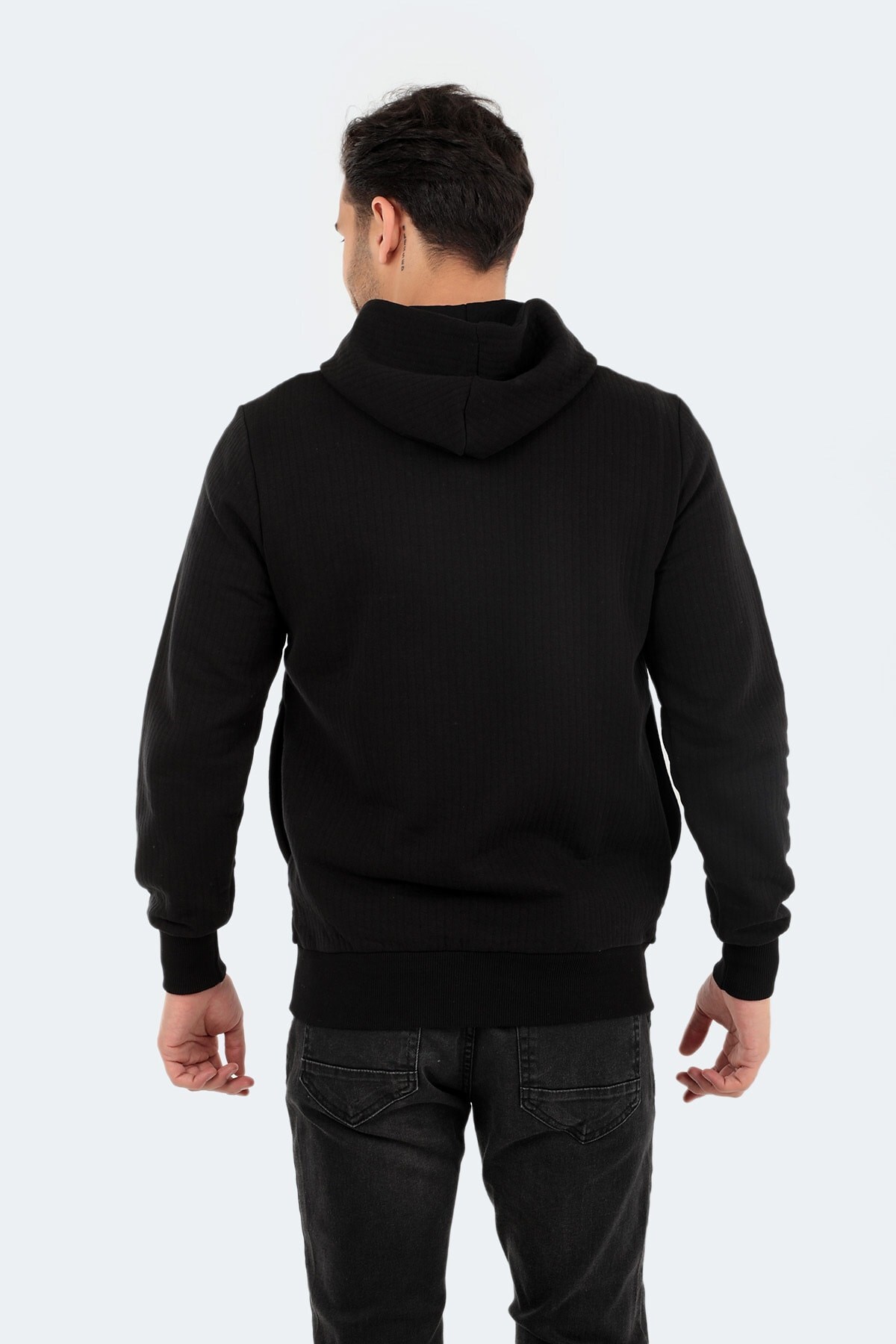 Kapşonlu Günlük Erkek Sweatshirt Siyah