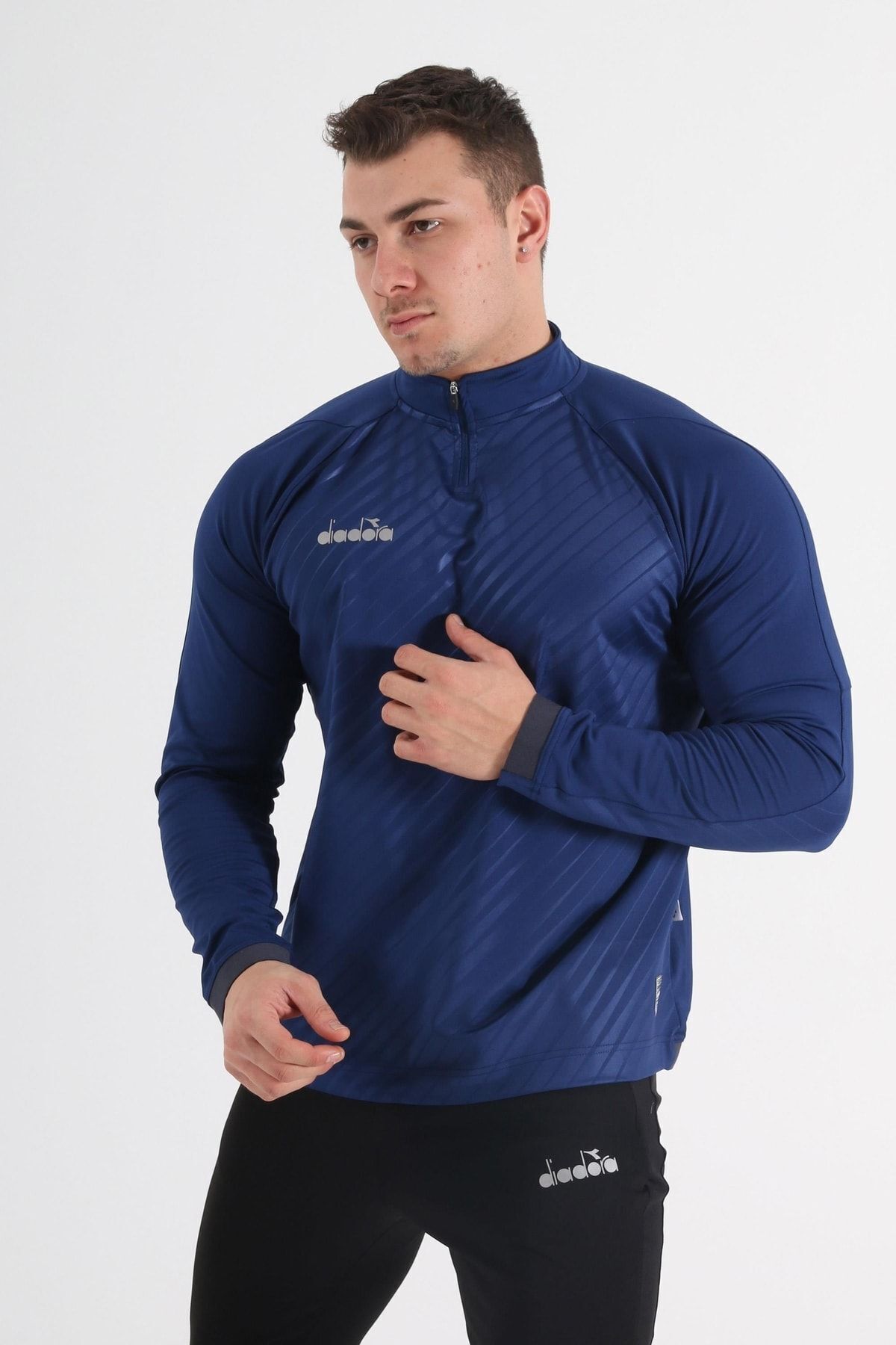 Diadora-Elite Trainings-Trainingsanzug, einzelnes Oberteil, Marineblau 2