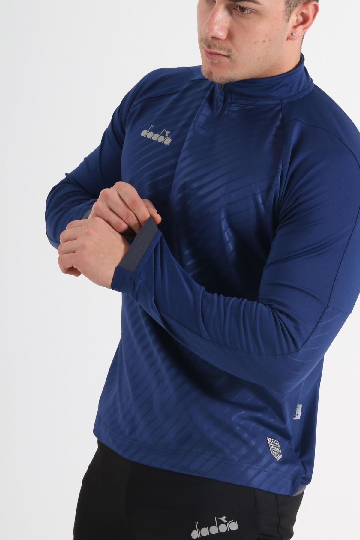 Diadora-Elite Trainings-Trainingsanzug, einzelnes Oberteil, Marineblau 4