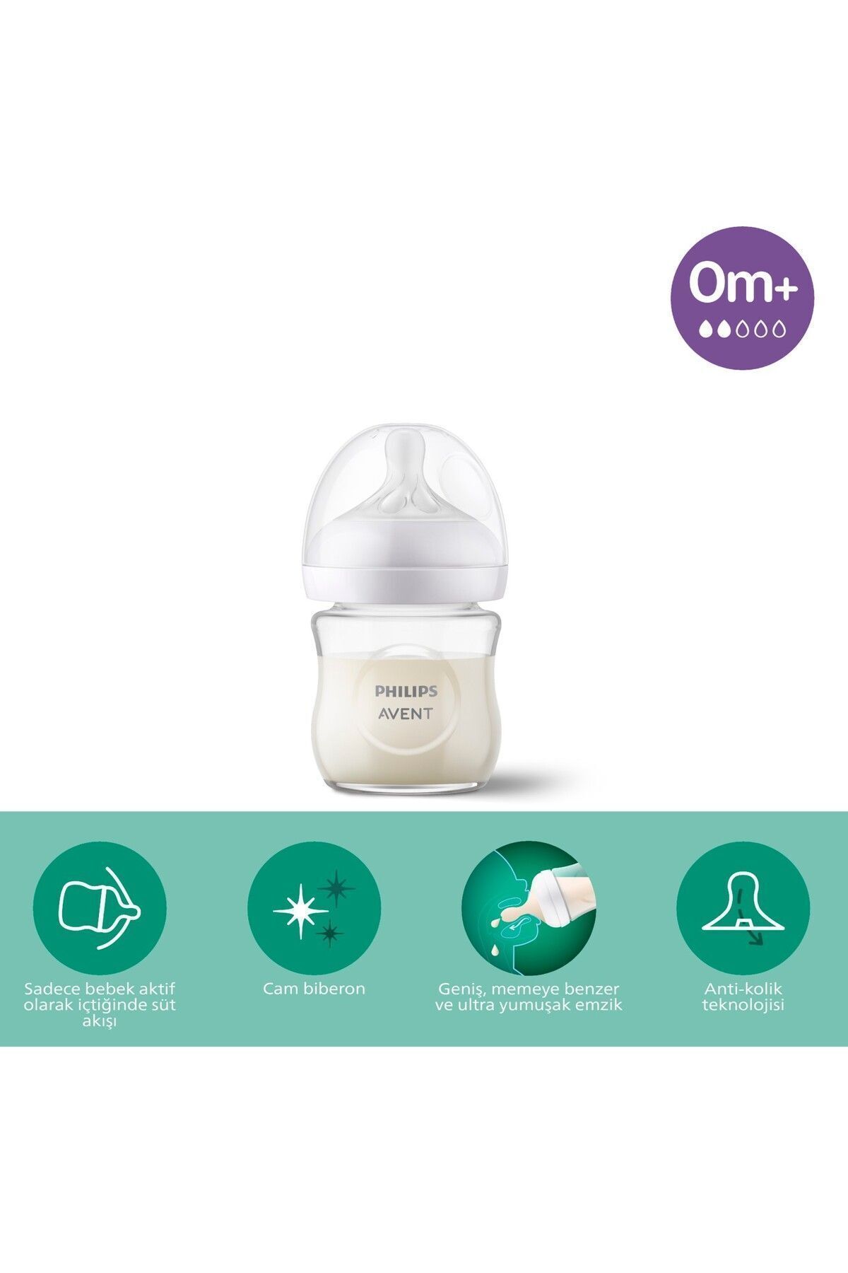 Philips Avent-Set of 2 Natural Glass Baby Bottles 3