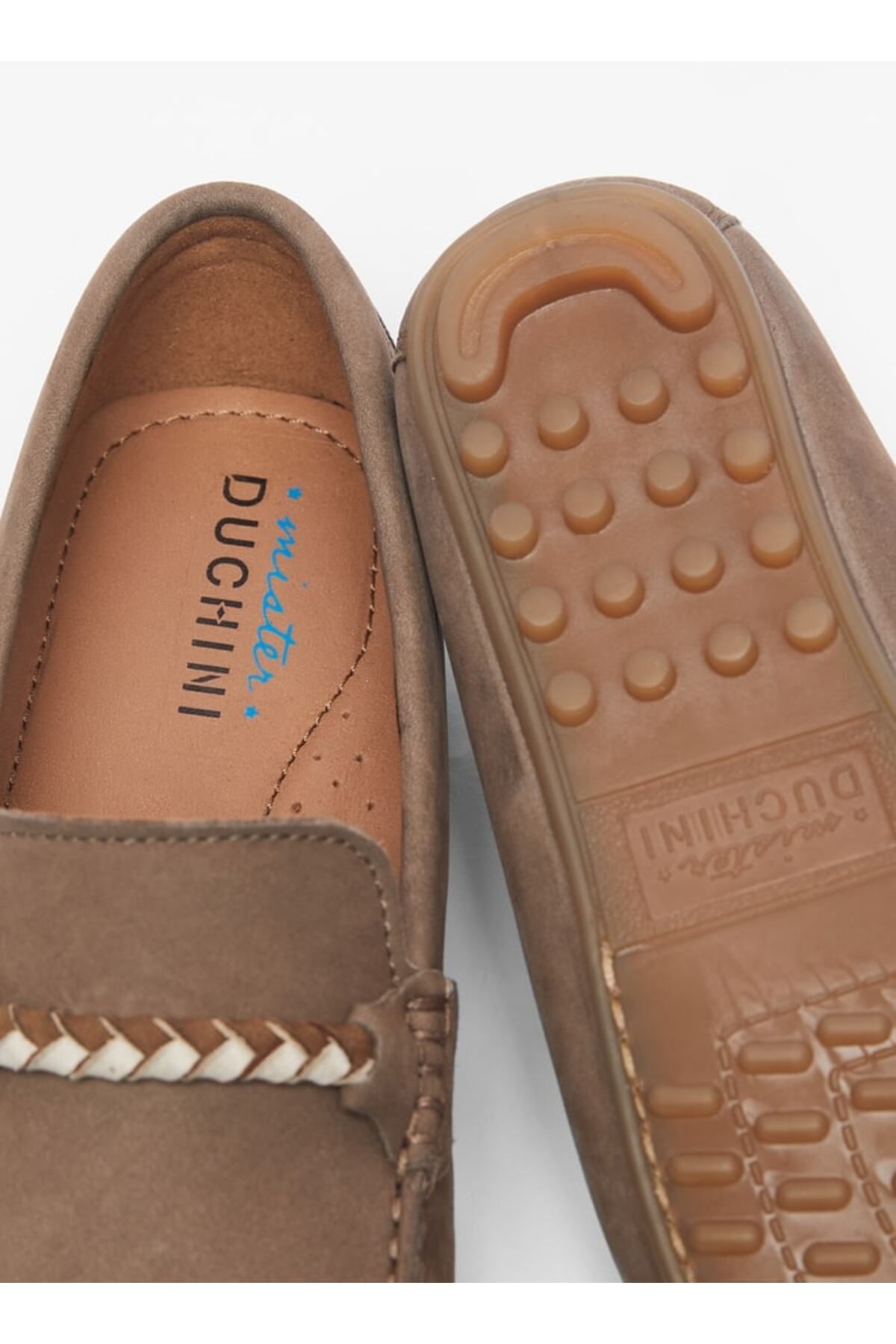 Mister Duchini-Solid Slip-On Moccasins with Braid Trim Accent and Stitch Design 6