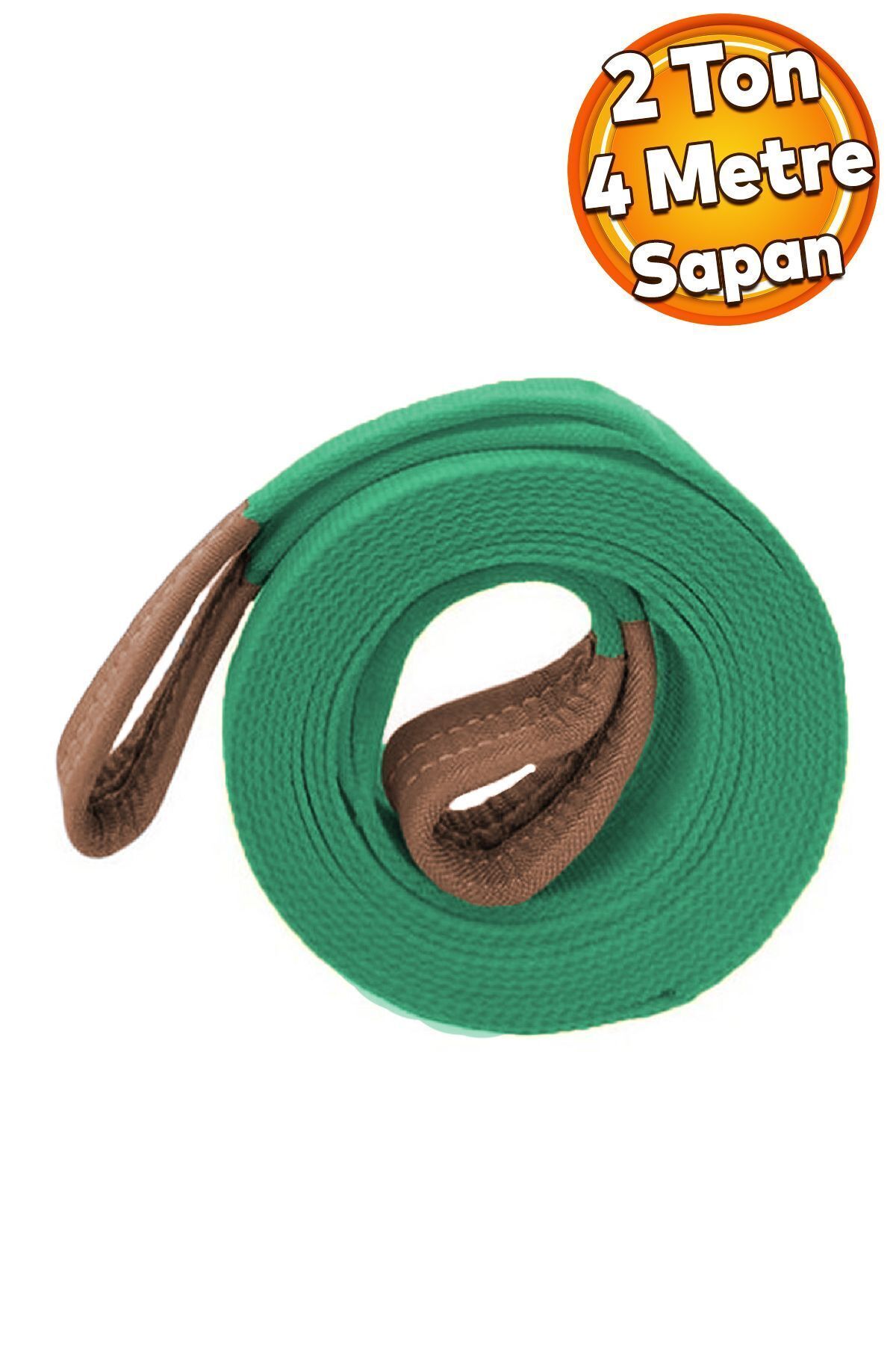 Badem10 Spanzet Sapan Polyester Sağlam Yük Kaldırma Yeşil Renk 2 Ton 4 Metre Taşıma İndirme Halat