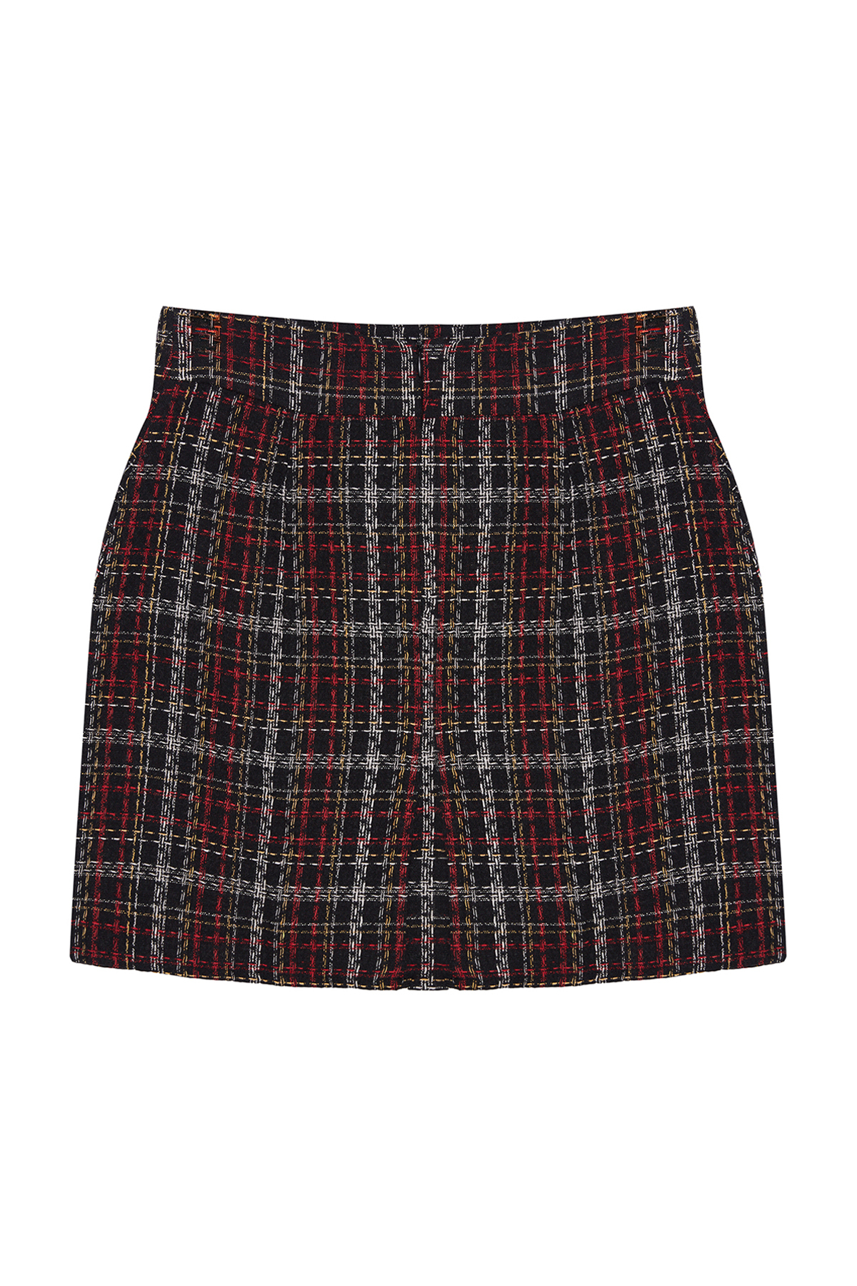 Trendyolmilla  Siyah Ekose Desenli Tüvit Kumaş Mini Dokuma Etek TWOAW23ET00017 - Görsel 7