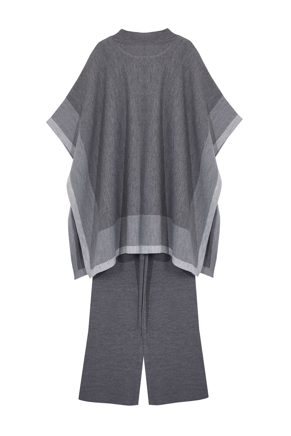 Trendyol Modest-Gray Knitwear Pants and Top Set - Color Block TCTAW25US00018 7