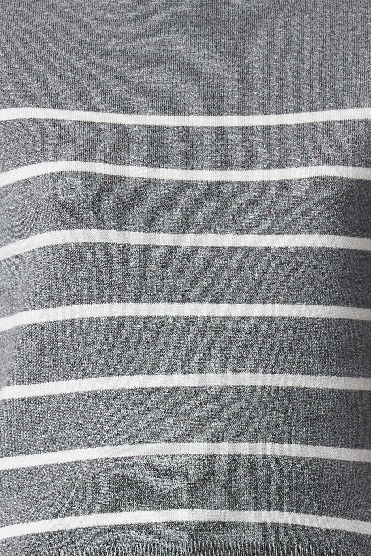 Trendyolmilla  Antrasit Premium İplik/Özel İplik Çizgili Bisiklet Yaka Triko Kazak TWOAW25KZ00268 - Görsel 3