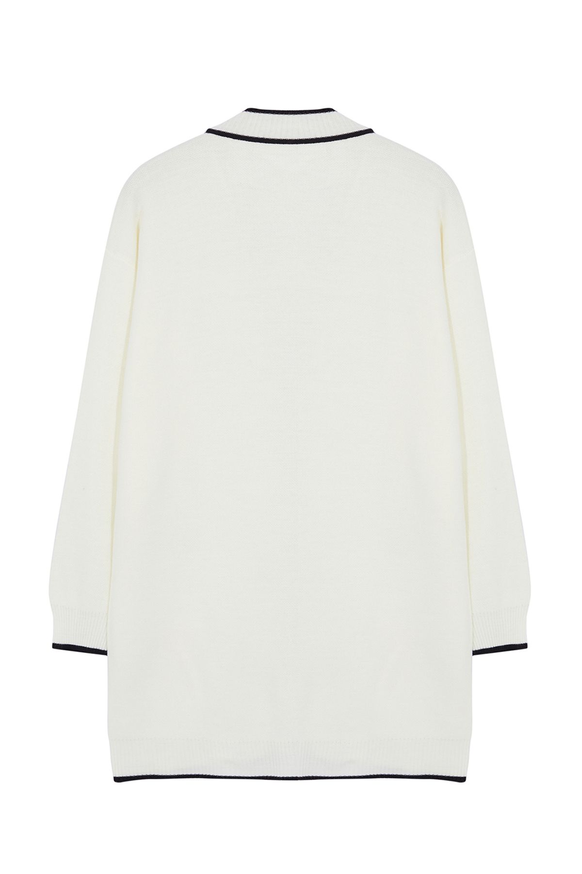 Trendyol Modest-Ecru kontrastné lemovanie detailné pletené vesty TCTAW22TH0014 7