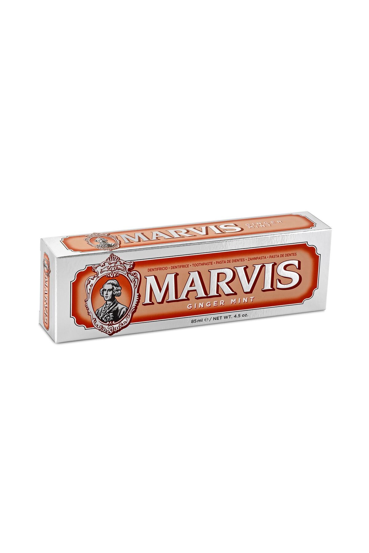 خمیردندان زنجبیل 85 میل + مسواک نرم سفید 2 مجموعه مراقبت ماوریس Marvis