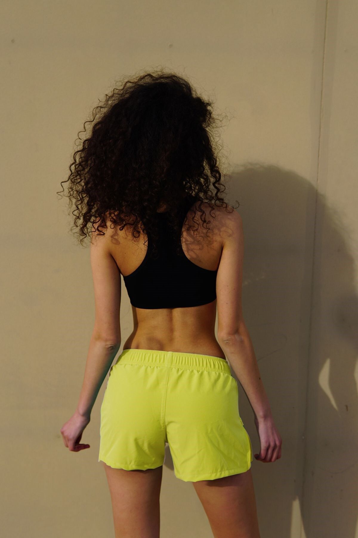C&City-Women's Lycra Side Zipper Swim Shorts C1816 Yellow 4