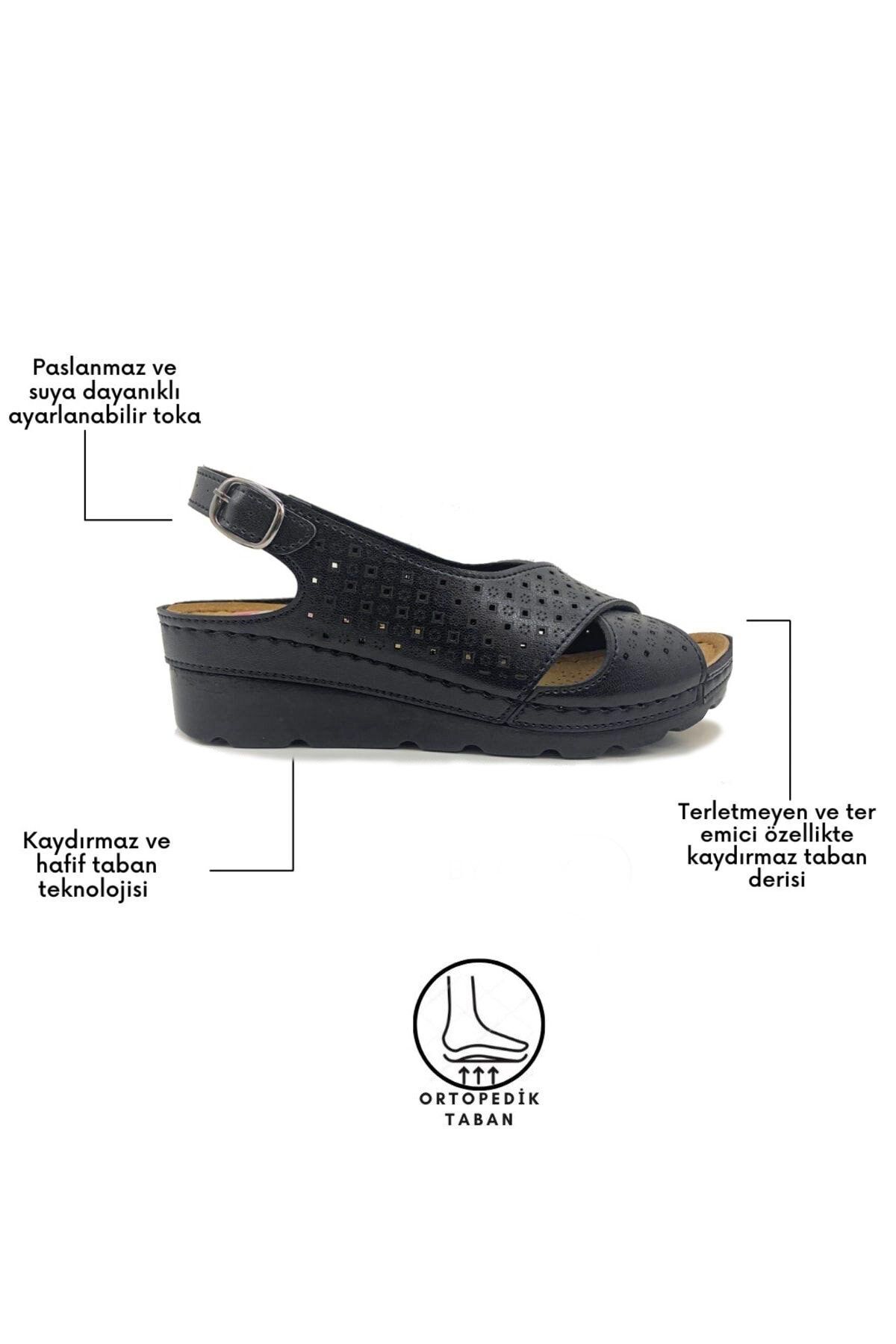 صندل زنانه مشکی ShoesBag | AWOX150 اورجینال - تصویر 5