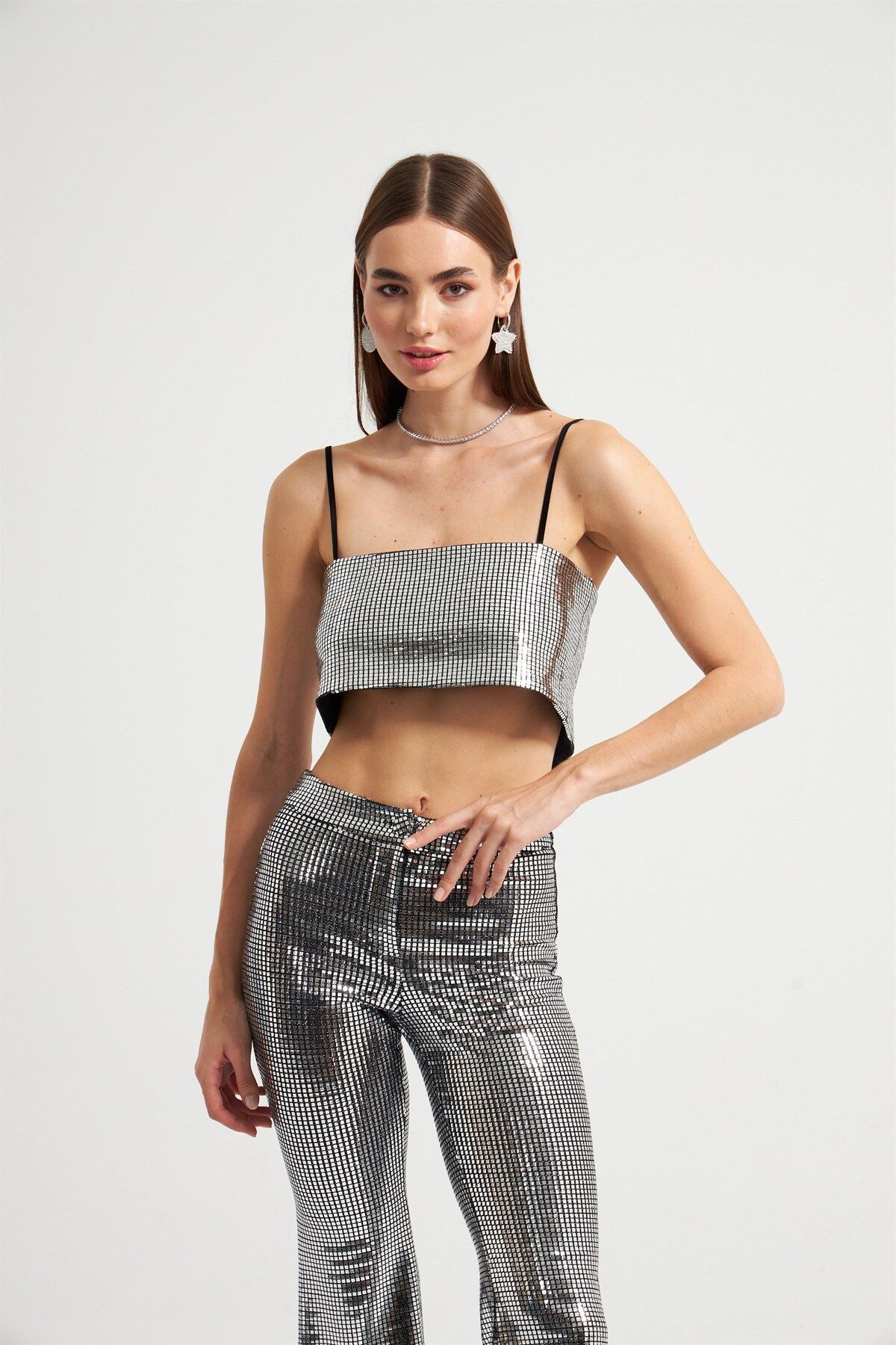 NOK İSTANBUL-Hanging Basic Mirrored Ball Black and Silver 6