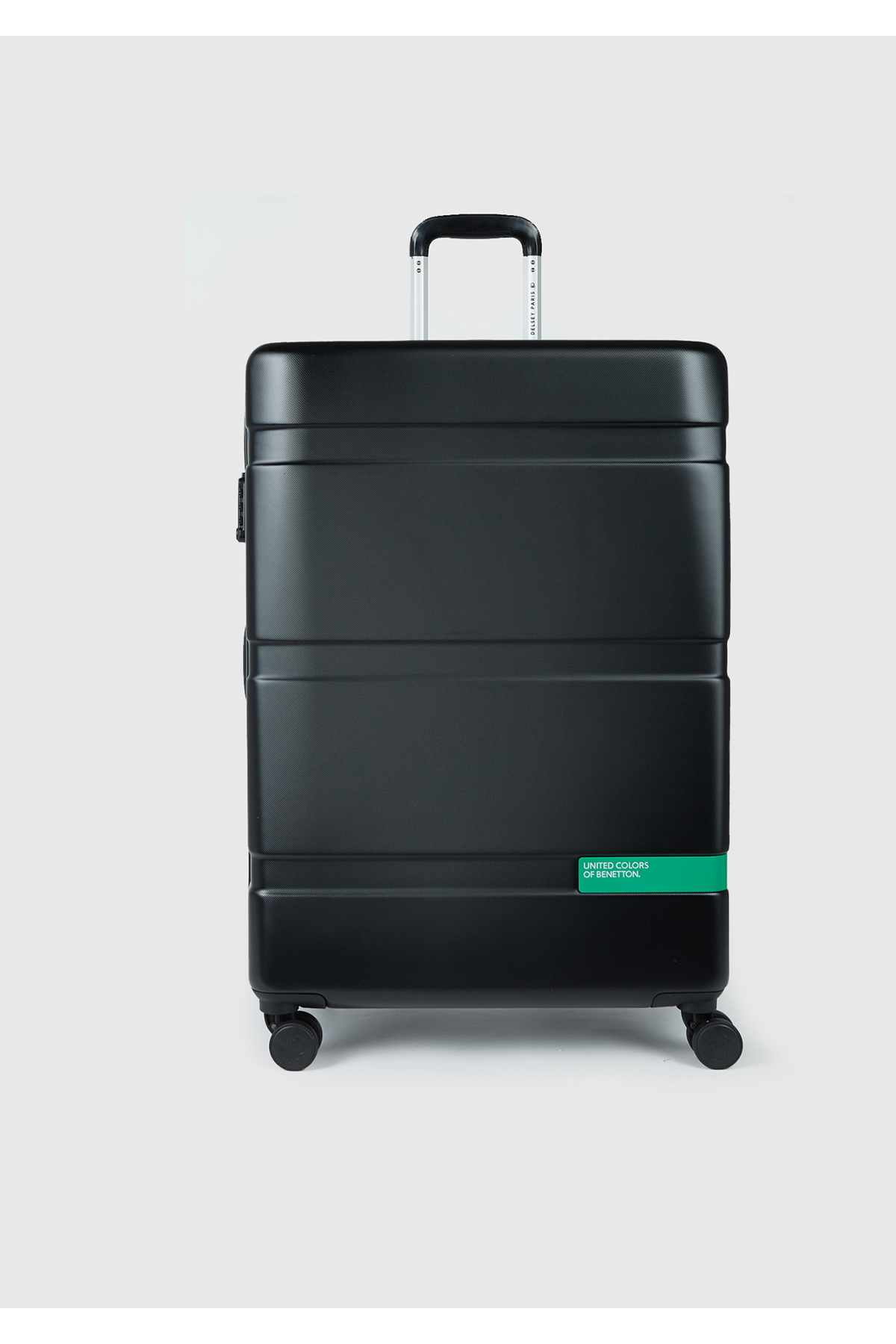 یونایتد کالرز آو بنتون چمدان دلسی با جلد سخت مشکی سایز بزرگ، مناسب برای هر دو جنس،