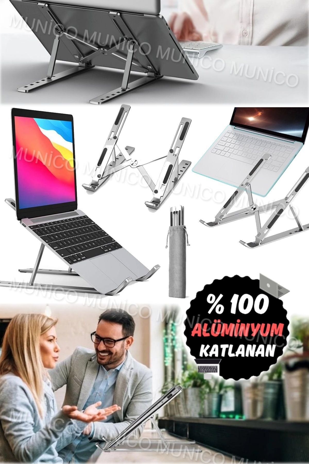 Ayarlanabilir Yükseklik ve Görüş Açılarıyla Ultra Taşınabilir Dizüstü Bilgisayar Sehpası 7
