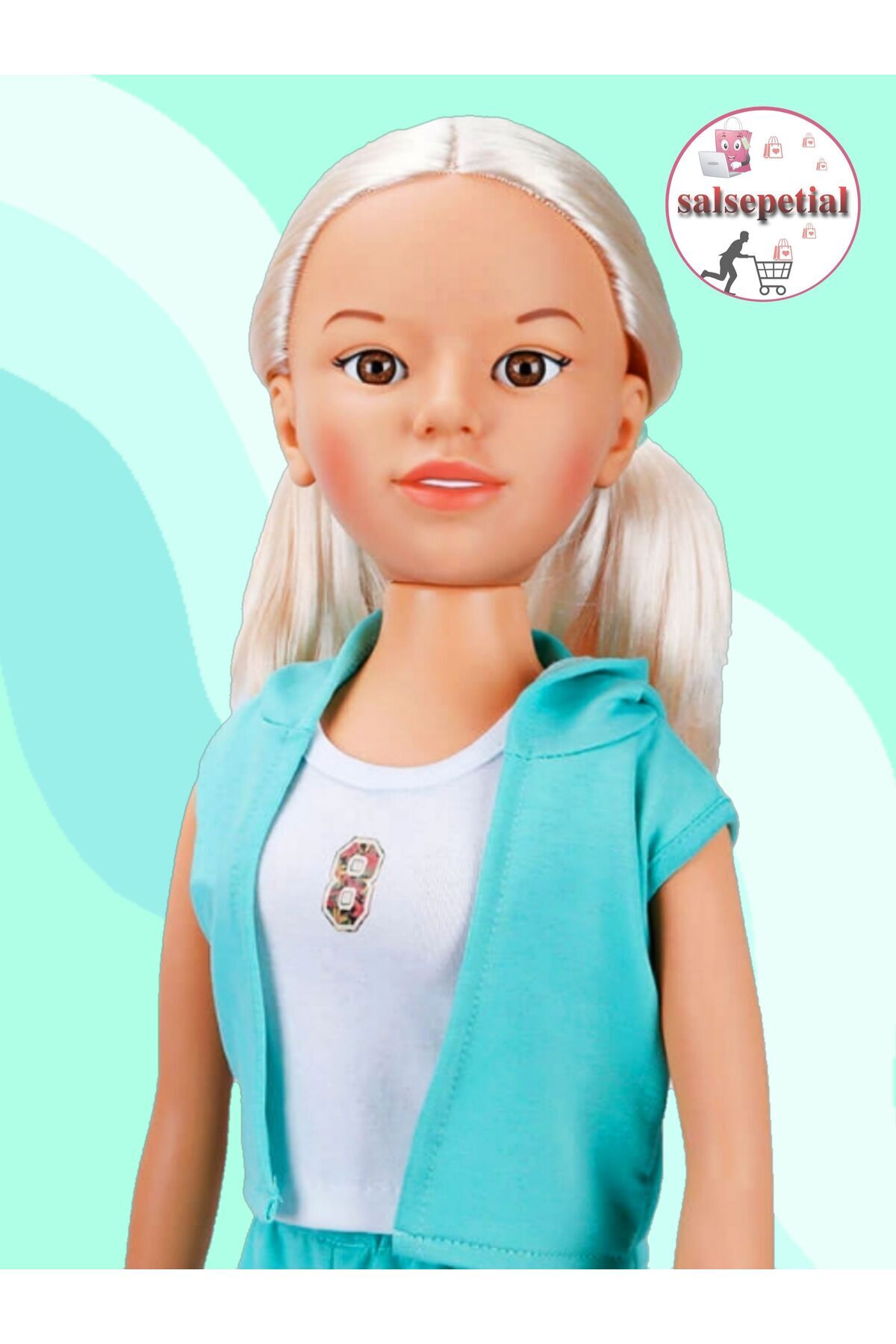 Salsepetial Büyük Boy Et Bebek 80cm Yürüyüş Arkadaşım Clara Sporty 80 cm Yeşil Eşofman Takımlı fotoğrafı 2 (önizleme)