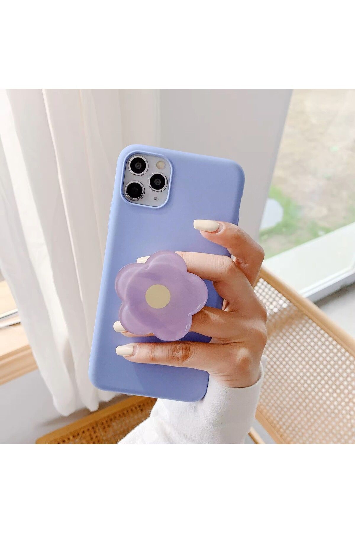 Popsocket Yeşil Çiçek Telefon Tutacağı Şekilli Akrilik Yüzey Parmak Tutucu - 8