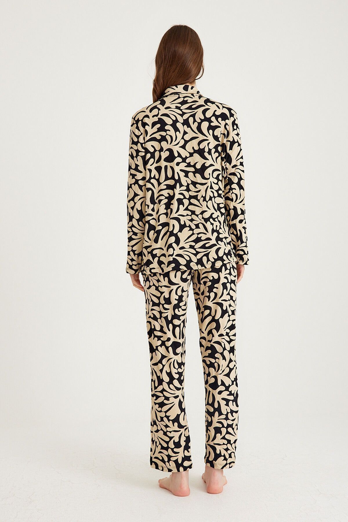 Dennis Denise-Patterned Soft Long Sleeve Pajama Set - Buttoned Masculine 5