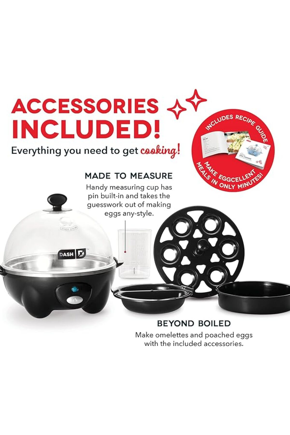 Dash-Rapid Egg Cooker: 6 Egg Capacity, for Boiled, Poached, Scrambled or Omelettes, Auto Shut Off, Black 5