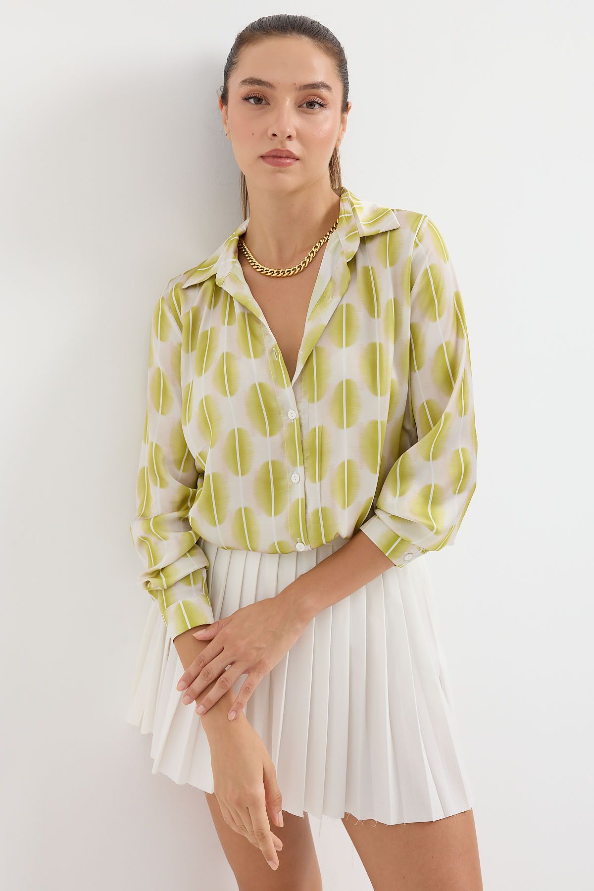 Bigdart-3964 Modell Leichtes Satinhemd - C.Yellow 3