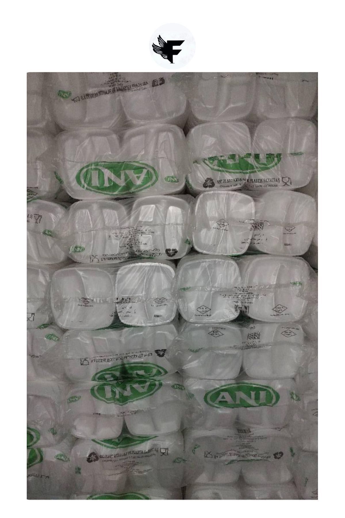 FİGANLAR 1. kalite kalın sert  Köpük Tabak 3 Gözlü 50 Li