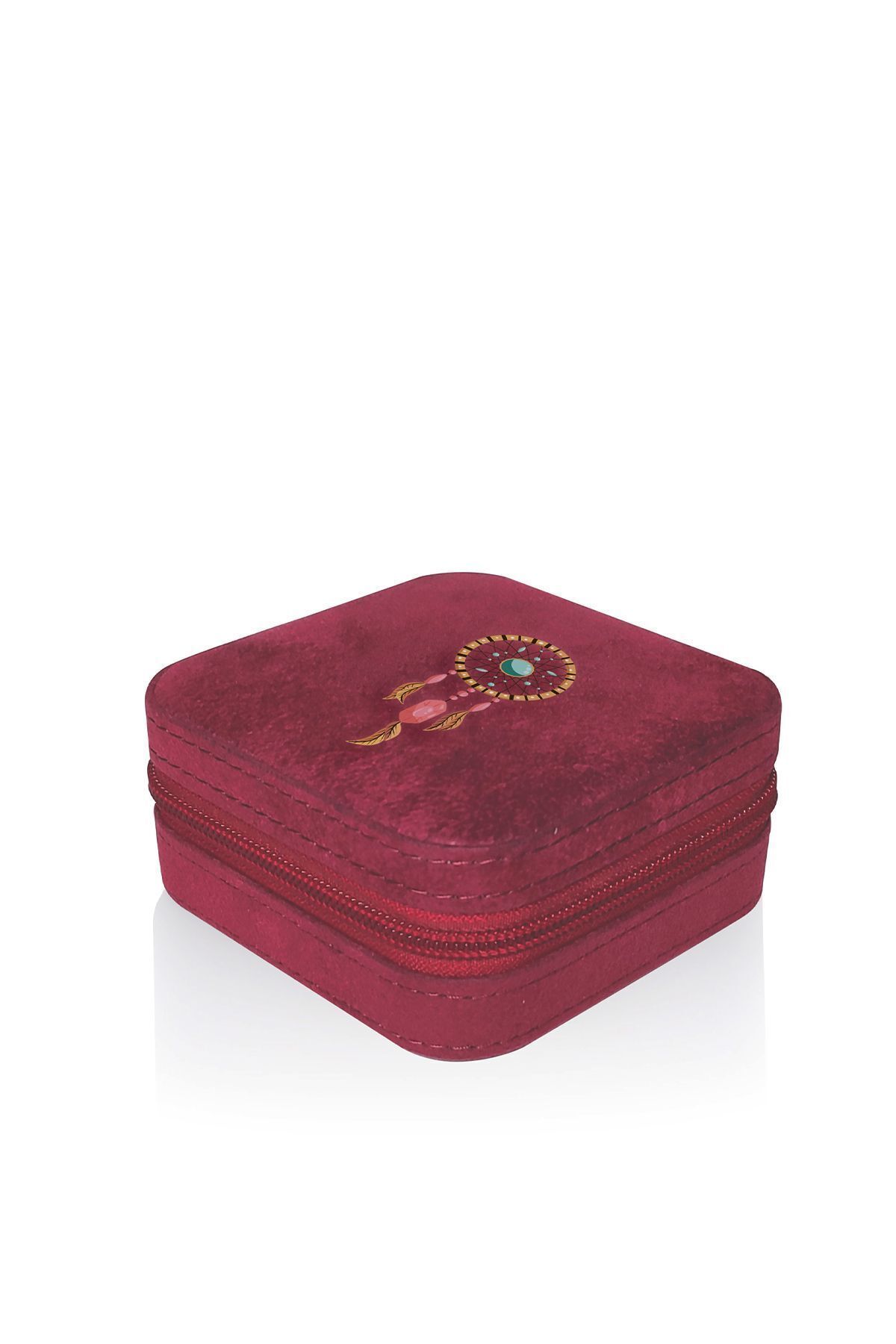 Ecrou Cutie De Bijuterii Tip Travel Roșu Claret - 10x10x4,5 Cm - One Size