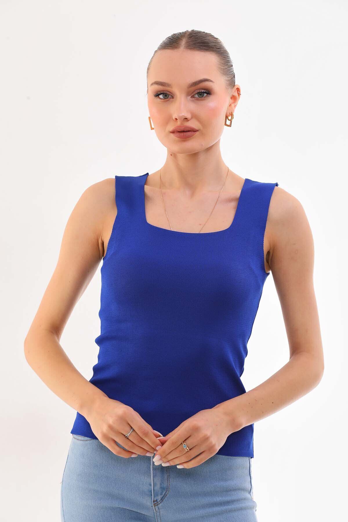 ZEREN MODA-Tank Top Thick Strap Tank Top Thin Summer Square Neck Knitwear 2