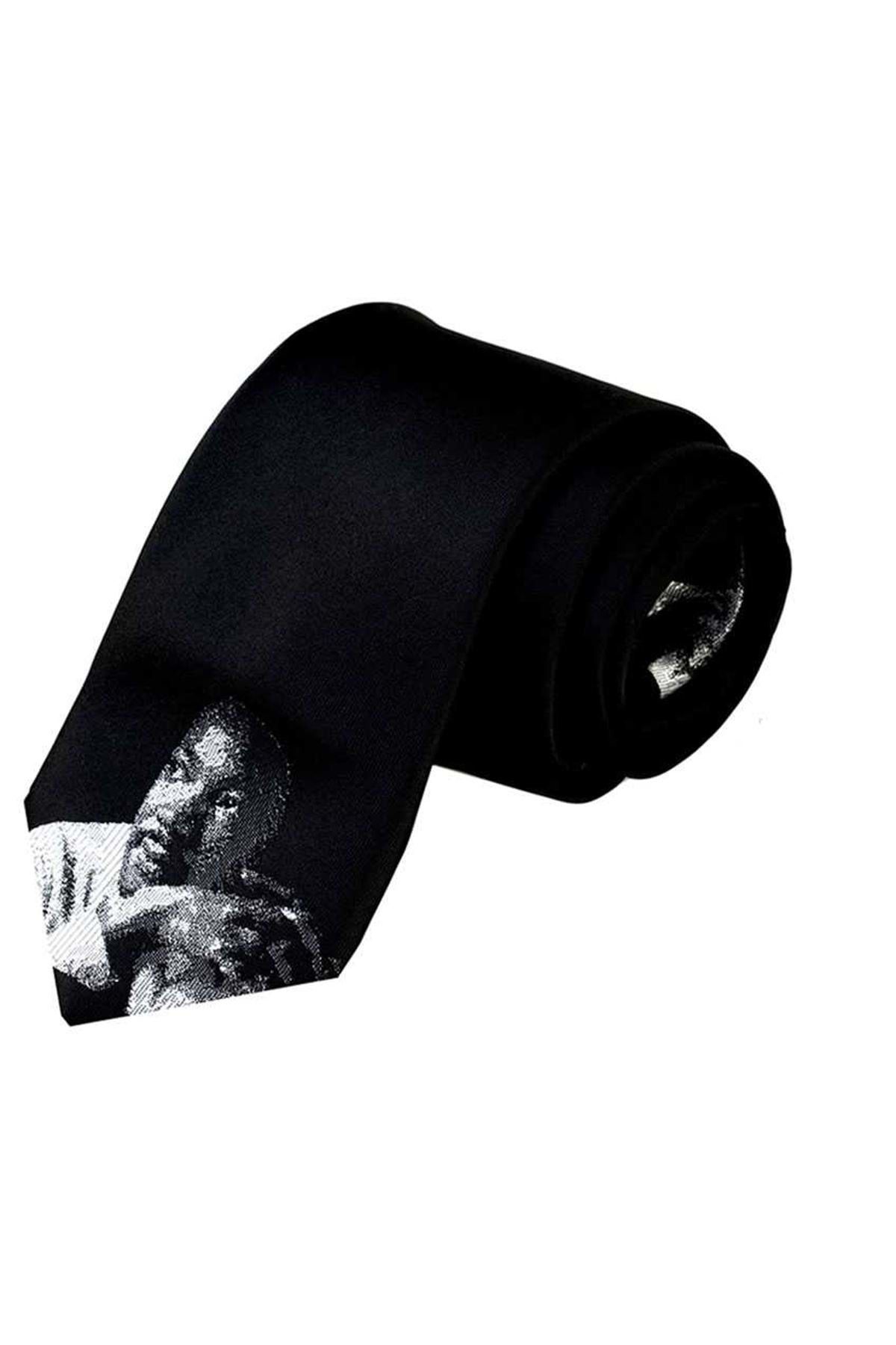 Exve Exclusive Cravată Neagră Țesută Specială Martin Luther King Masculin - One Size