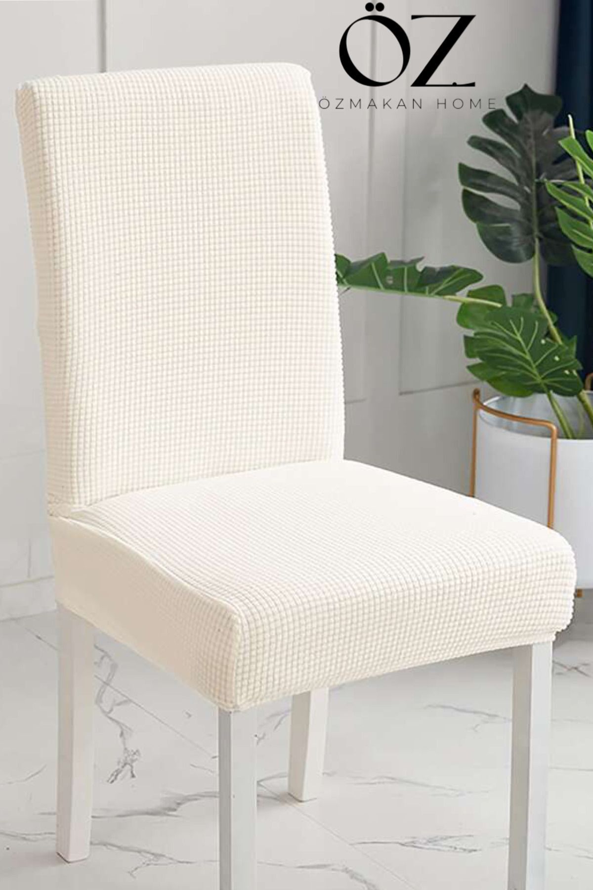 ÖZMAKAN-Crem - Husa si husa pentru scaune lavabile din lycra elastica 1 bucata 2