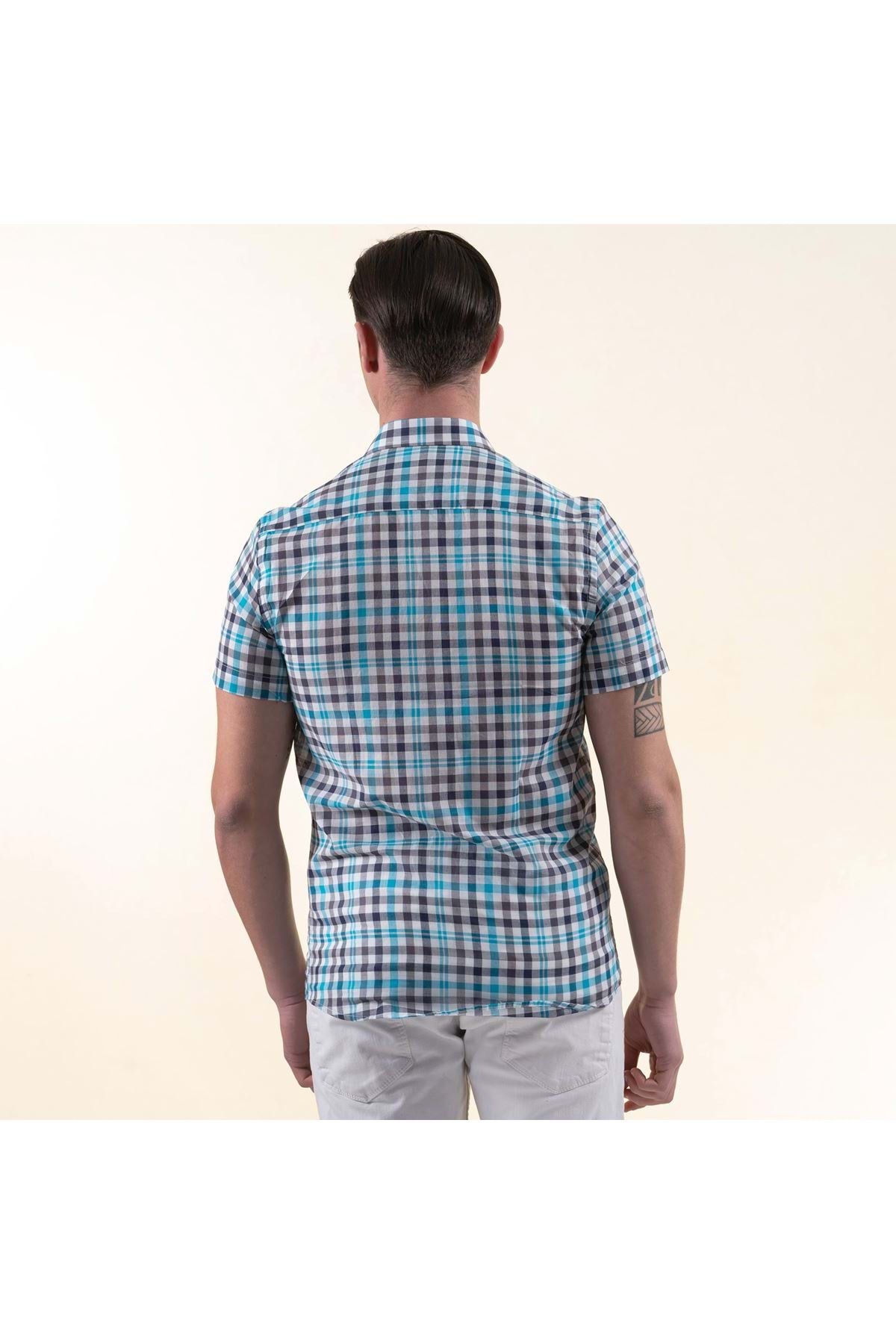 پیراهن مردانه آبی Exve Exclusive | SS1199 اورجینال - تصویر 4