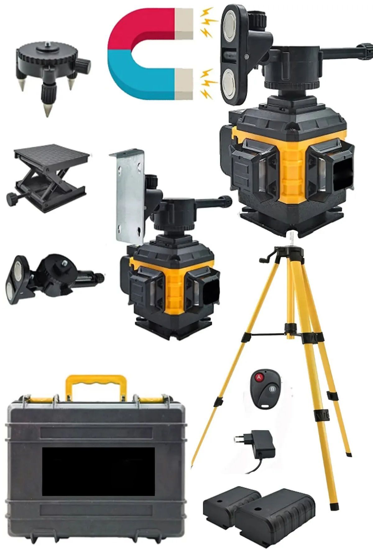 MOONSHOP Pro Alman Kaucuk 360° 16 Köşe Otomatik Hizalamalı Çizgili