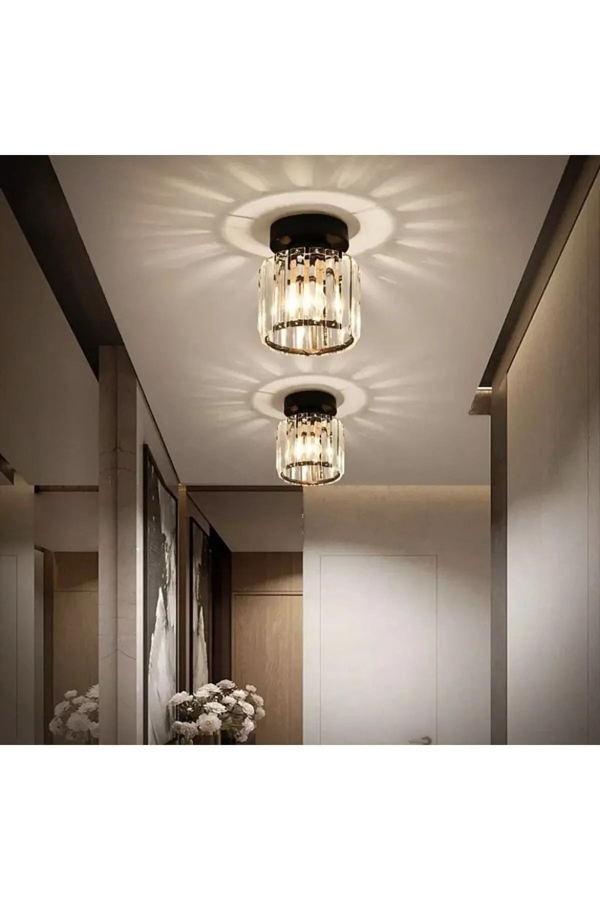 Buiva-Chandelier K9 - Modern Plafonier Chandelier with Crystal Stone Detail for Entrance, Office and Kitchen 2