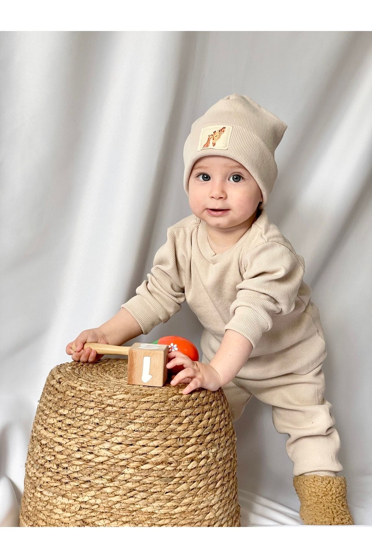 Pamuk Bereli 3lü Takım Bebek Ve Çocuk Bej