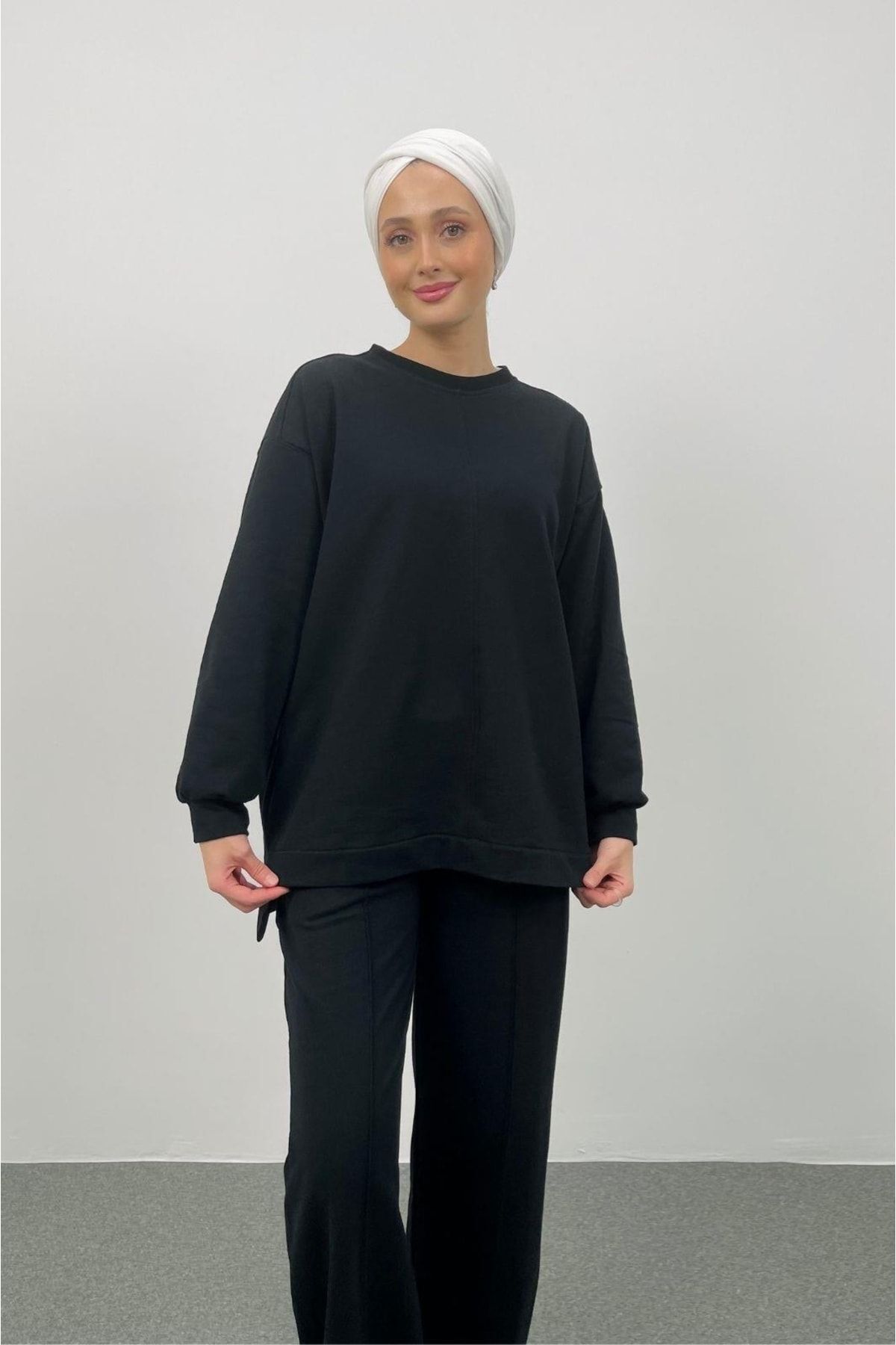Basicpark-Stare Front Seam Oversize Black Bottom Top Set 2