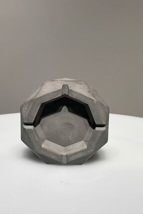 betonmall Gri Beton Geometrik Kül Tablası