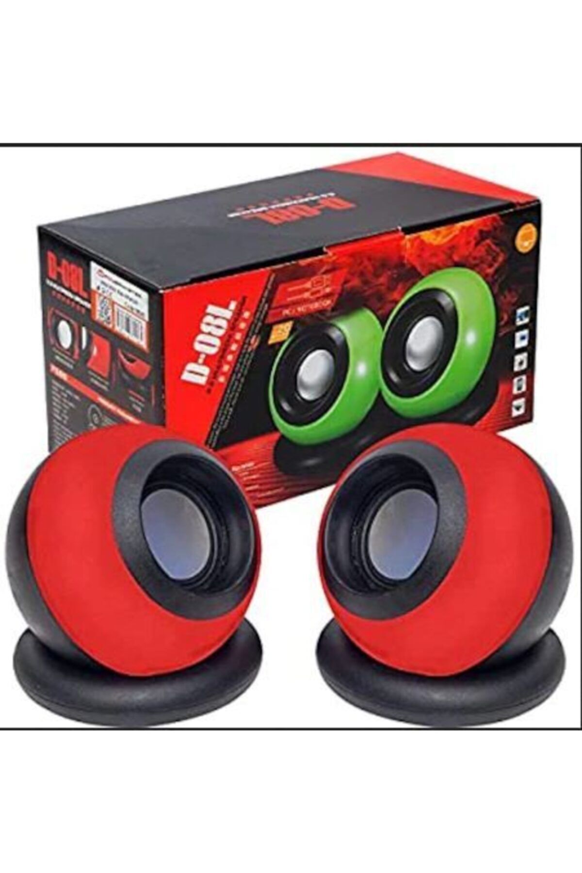 Multımedıa Kırmızı 1+1 Usb 2.0 Mini Oval Hoparlör 2