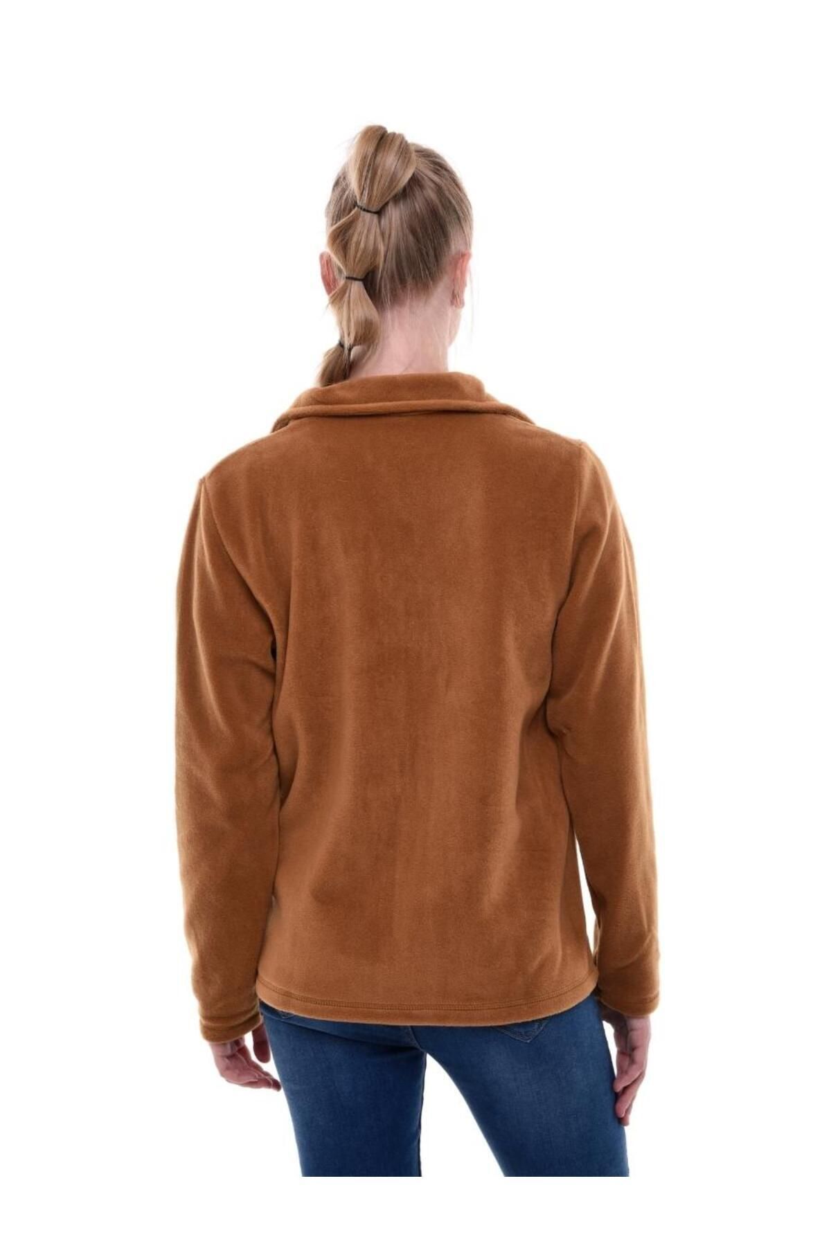 Genius Kadın Polar Tam Fermuarlı Outdoor 3 Cepli Spor Polar Ceket