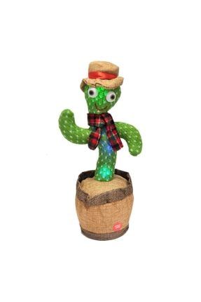 Oynayan Taklitçi Kaktüs Müzikli Işıklı Saksı Peluş Oyuncak Cactus Toy kkıtd-2