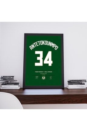 Giannis Antetokounmpo Poster Tablo, Milwaukee Bucks, Dijital Tasarım Tablo KYNCKGIANNIS