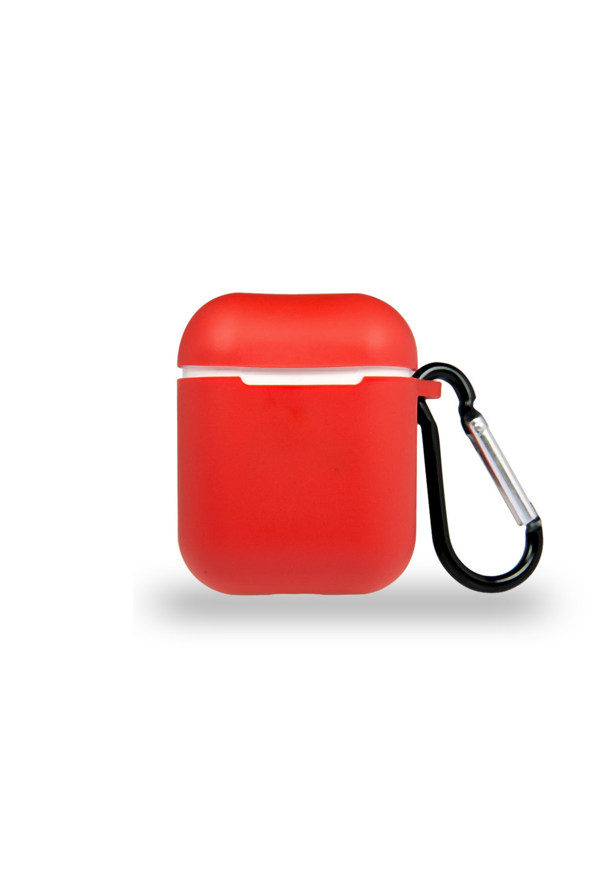 Apple Airpods Renkli ve Askılı Silikon Kılıf - Kırmızı