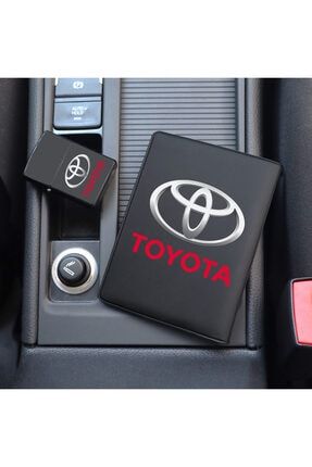 Özel Tasarım Toyota Logolu Siyah Ruhsat Kılıfı Ve Benzinli Çakmak RUHZİP-TOYOTAS
